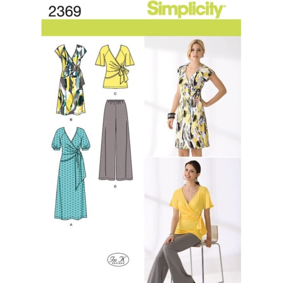 Simplicity 2369 Sewing Pattern -  Misses Wrap Dress, Wrap Tunic & Pants - Picture 1 of 4